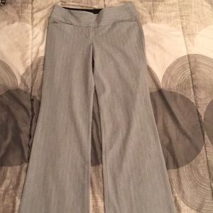 Grey pinstriped slacks